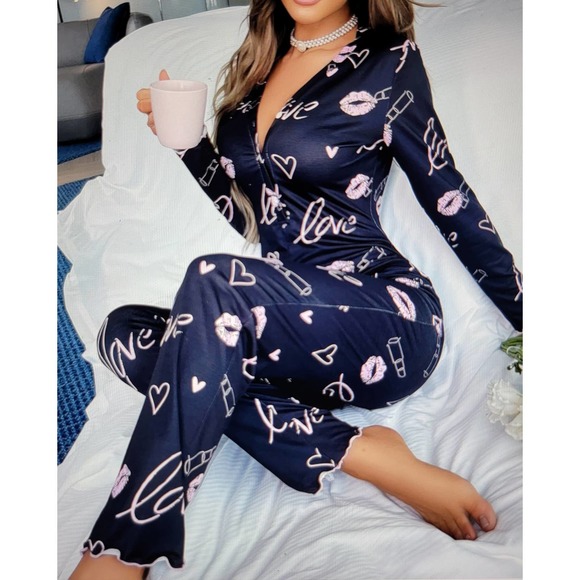 Long Sleeve Sleep Onesie L - Picture 2 of 5